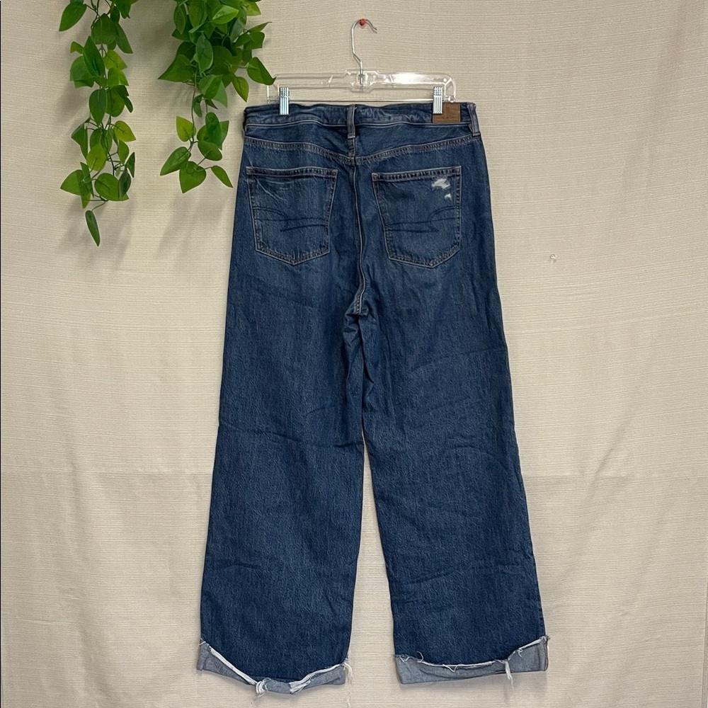 American Eagle Outfitters Dark Blue Flare Jeans - Picture 2 of 5